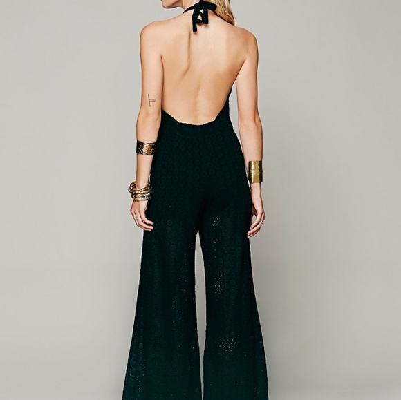 Free People Another is Waiting Black Lace Jumpsuit - Picture 2 of 11